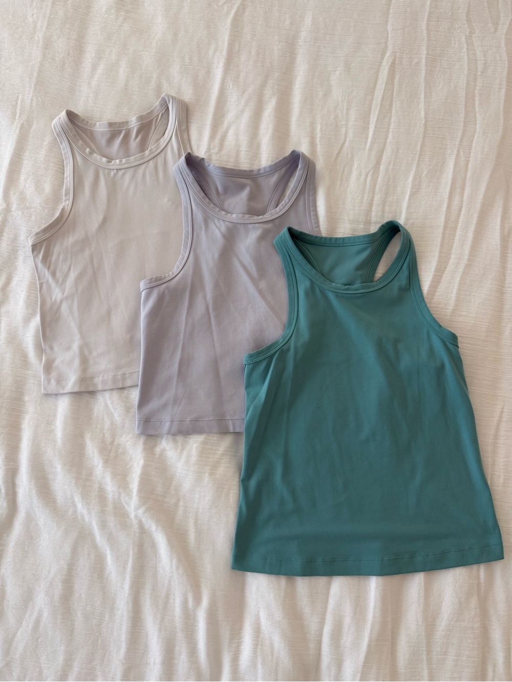 Lululemon Align Tank - 3-Pack (White, Light Blue, Teal)